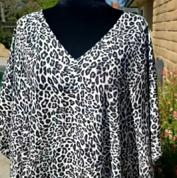Kaftan Leopard Dress Maxi Cover Up Animal Print NEW 🦋 LAST 1 - Picture 6 of 11